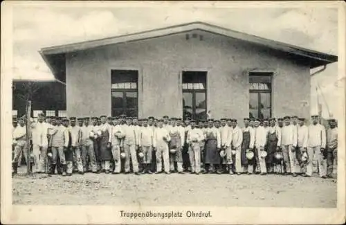 Ak Ohrdruf in Thüringen, Truppenübungsplatz, Gruppenbild