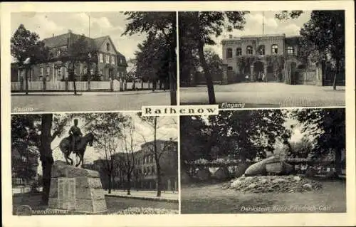 Ak Rathenow im Havelland, Kasino, Denkmal, Denkstein Prinz Friedrich Carl