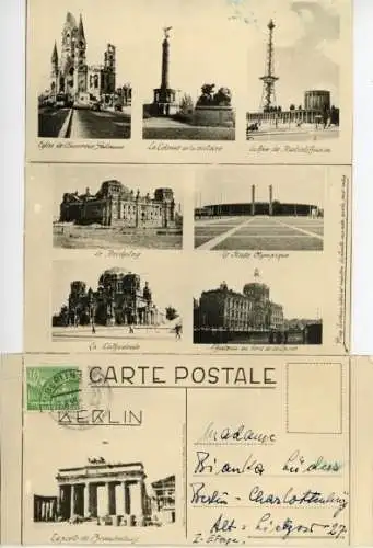 Leporello Ak Berlin, Brandenburger Tor, Reichstag, Olympiastadion, Funkturm, Siegessäule