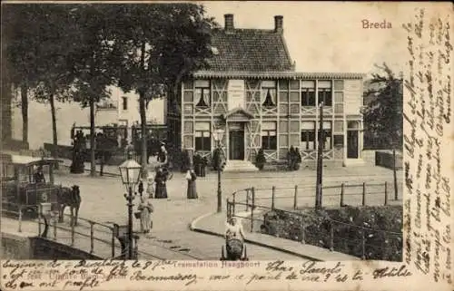 Ak Breda Nordbrabant Niederlande, Straßenbahnhaltestelle Haagpoort