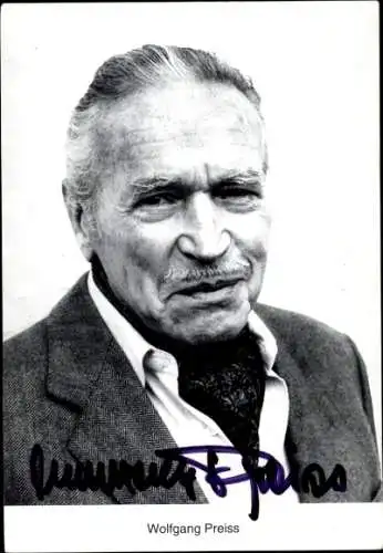 Ak Schauspieler Wolfgang Preiss, Portrait, Autogramm