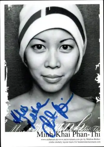 Ak Schauspielerin Minh-Khai Phan-Thi, Portrait, Autogramm