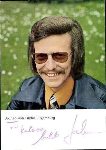 Ak Moderator Jean Jochen Pütz, Portrait, Sonnenbrille, Autogramm