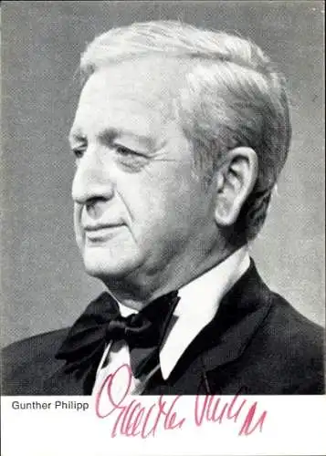 Ak Schauspieler Gunther Philipp, Portrait Autogramm