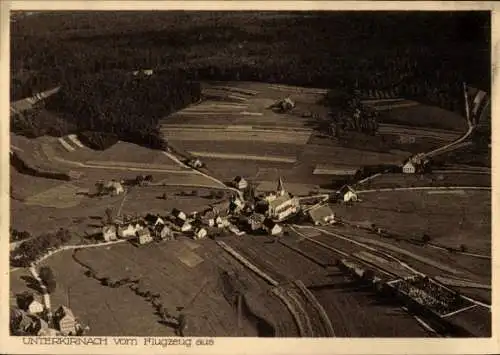 Ak Unterkirnach im Schwarzwald, Fliegeraufnahme