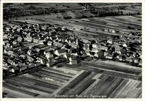 Ak Hügelsheim am Rhein, Fliegeraufnahme