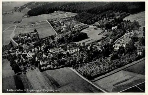 Ak Leitershofen Stadtbergen in Schwaben, Fliegeraufnahme