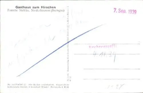 Ak Niederhausen am Rhein Rheinhausen im Breisgau, Fliegeraufnahme