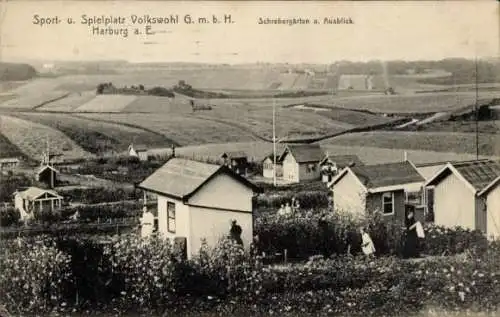 Ak Hamburg Harburg, Schrebergärten, Sportplatz, Spielplatz Volkswohl GmbH