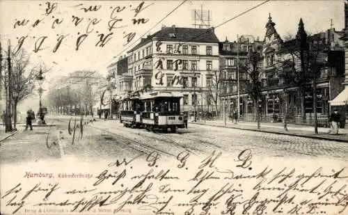 Ak Hamburg Hohenfelde, Lübeckerstraße, Straßenbahn