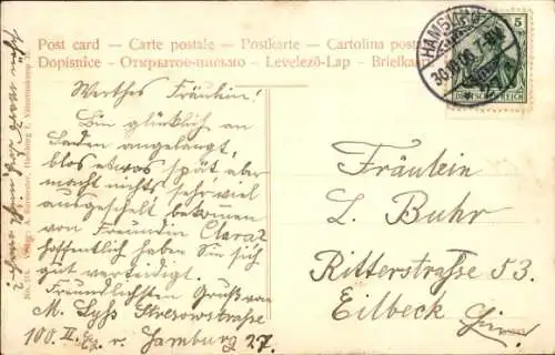 Ak Hamburg Mitte Rothenburgsort, Wasserturm, Straßenbahn