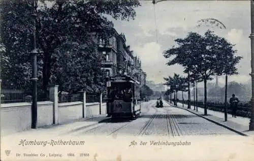 Ak Hamburg Eimsbüttel Rotherbaum, An der Verbindungsbahn, Straßenbahn