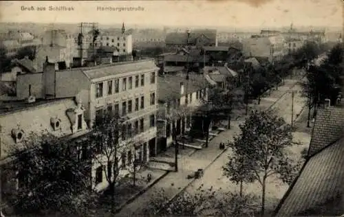 Ak Hamburg Horn Schiffbek, Hamburger Straße, Blick über die Dächer der Stadt, Speisehalle