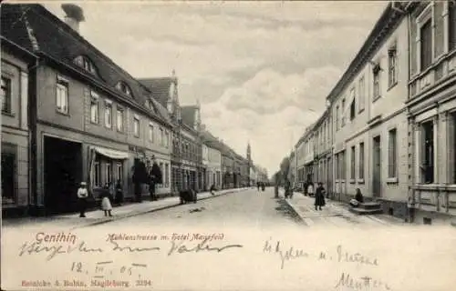 Ak Genthin am Elbe Havel Kanal, Mühlenstraße, Hotel Mansfeld