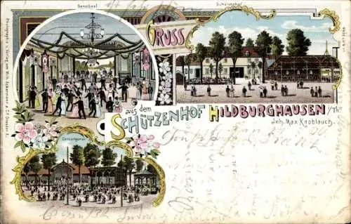 Litho Hildburghausen in Thüringen, Schützenhof, Tanzsaal