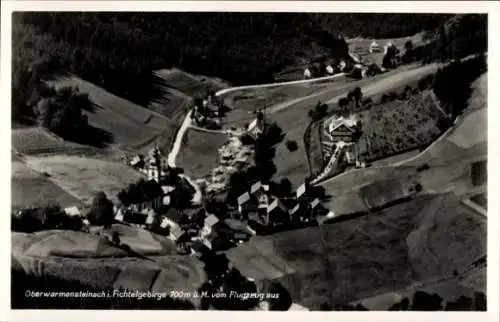 Ak Oberwarmensteinach Warmensteinach in Oberfranken, Fliegeraufnahme, Haus Bergfriede