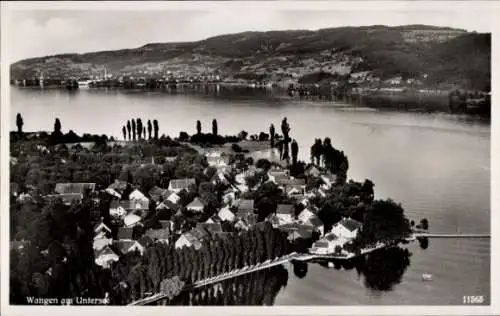 Ak Wangen am Untersee Öhningen in Baden, Fliegeraufnahme