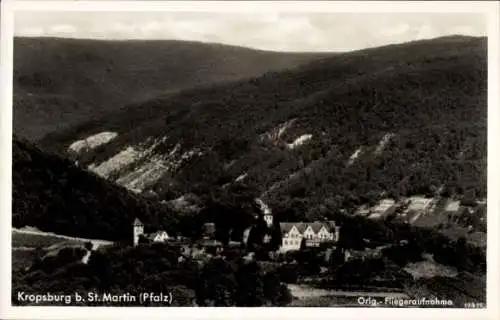 Ak Sankt Martin in der Pfalz, Kropsburg, Fliegeraufnahme