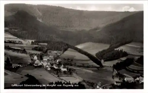 Ak Schwarzenberg im Murgtal Baiersbronn im Schwarzwald, Fliegeraufnahme