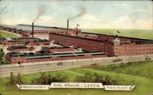 Ak Leipzig, Maschinenfabrik Karl Krause, Gesamtansicht