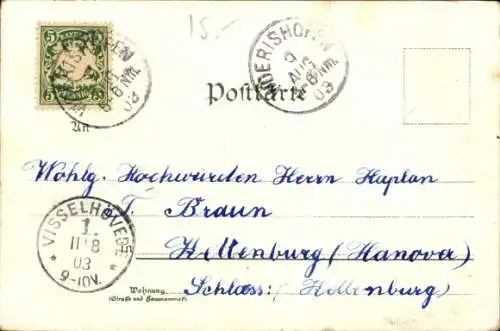 Litho Bad Wörishofen im Unterallgäu, Kurhaus, Pfarrer Kneipp, Kursalon Haggenmiller, Bad Kreuzer