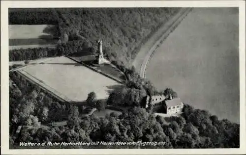 Ak Wetter an der Ruhr, Fliegeraufnahme, Harkortsee