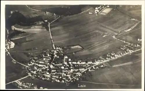 Ak Laiz Sigmaringen an der Donau, Fliegeraufnahme