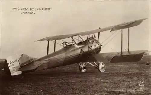 Ak Französisches Militärflugzeug Hanriot