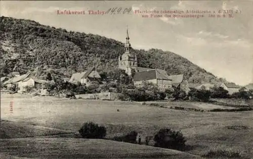 Ak Tholey im Saarland, Pfarrkirche am Fuße des Schaumberges