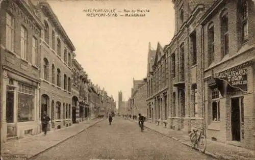 Ak Nieuport Nieuwpoort Westflandern, Rue du Marche