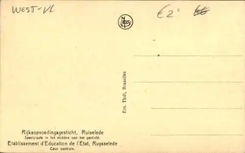 Ak Ruysselede Ruiselede Westflandern, Staatliche Bildungseinrichtung, Zentralgericht