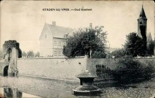 Ak Staden Westflandern, Mauer, Schloss, Turm