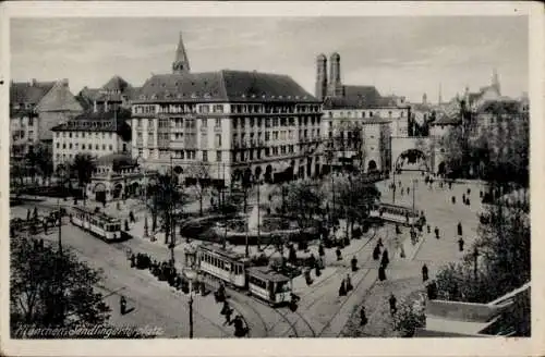 Ak München, Sendlinger Tor Platz, Straßenbahn