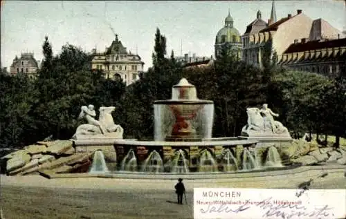 Ak München, Neuer Wittelsbach Brunnen, Hildebrandt