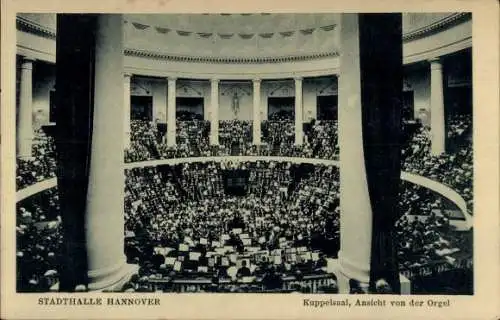 Ak Hannover in Niedersachsen, Stadthalle, Kuppelsaal, Blick von der Orgel