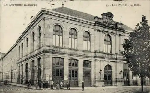 Ak Luneville Meurthe et Moselle, Les Halles