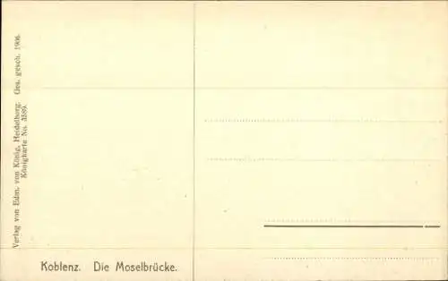 Ak Koblenz am Rhein, Moselbrücke