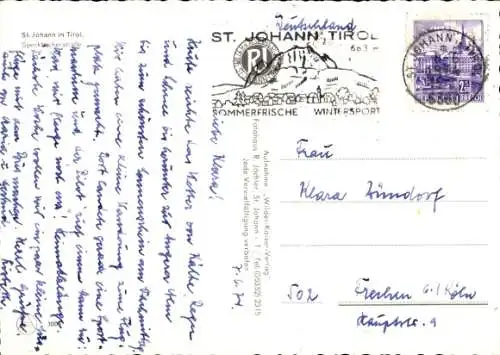Ak Sankt Johann in Tirol, Speckbacherstraße, Kirche, Gasthof, Raiffeisen Bank