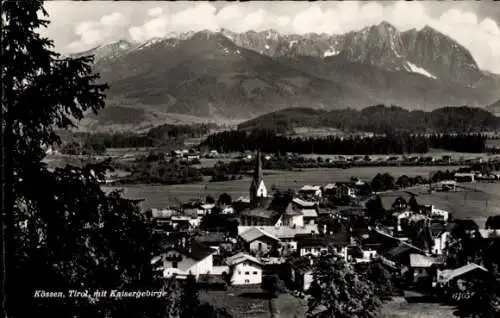 Ak Kössen in Tirol, Gesamtansicht, Kaisergebirge