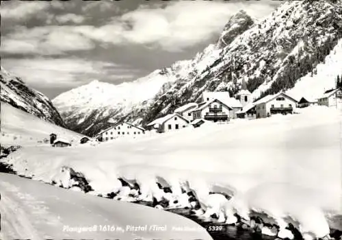 Ak Plangeross Plangeroß St. Leonhard im Pitztal Tirol, Teilansicht, Schnee