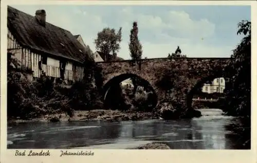 Ak Lądek Zdrój Bad Landeck Schlesien, Johannisbrücke