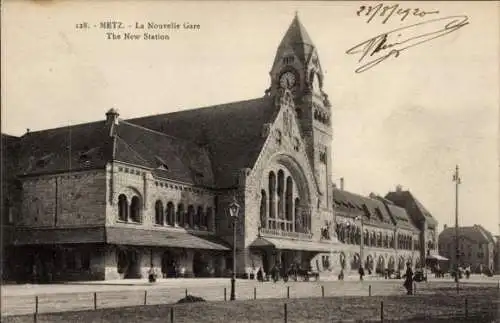 Ak Metz Moselle, Neuer Bahnhof