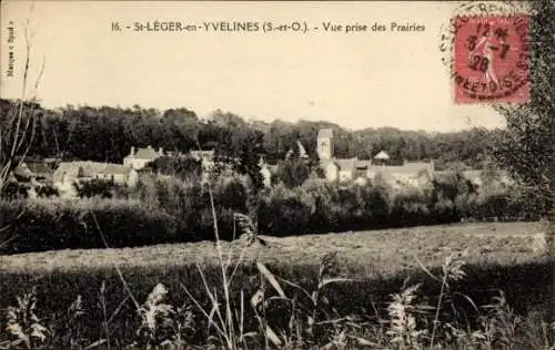 Ak Saint Leger en Yvelines, Vue prise des Prairies