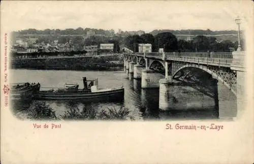 Ak St. Germain en Laye Yvelines, Gesamtansicht von der Brücke