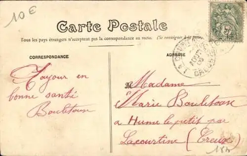 Ak Marennes Charente-Maritime, Arrivee a Marennes du 1 batallon du 7 d'Infanterie Coloniale