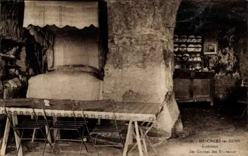 Ak Meschers les Bains Charente Maritime, Interieur des Grottes des Fontaine