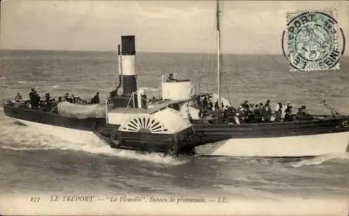 Ak Le Tréport Seine Maritime, La Picardie, Bateau de promenade