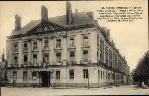 Ak Nantes Loire Atlantique, Place Louis XVI, Ancien Hotel d'Aux