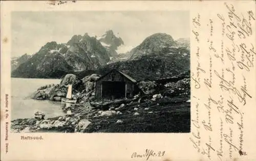 Ak Raftsund Norwegen, Teilansicht, Segelboot