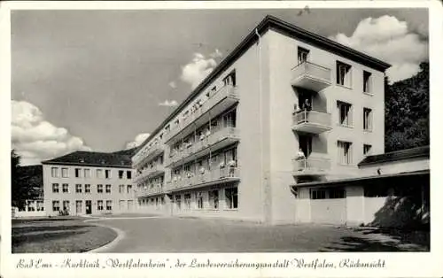 Ak Bad Ems im Rhein Lahn Kreis, Kurklinik Westfalenheim, Landesversicherungsanstalt, Rückansicht